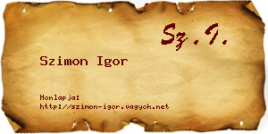 Szimon Igor névjegykártya